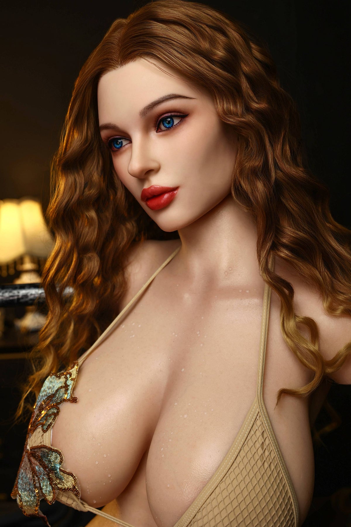 Realistic roaring bear-shaped sex doll, made of silicone material, featuring vaginal clamping and suction functions, moaning sound, and anatomically designed for adults.17-205